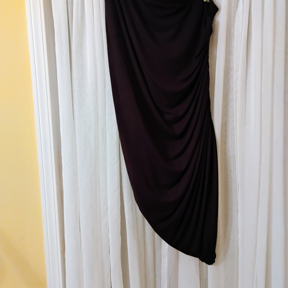 Serena Williams Asymmetrical Black Knit Skirt With Shirred Side
